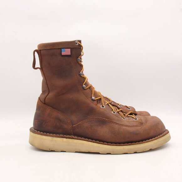Danner Bull Run Men's Size 10 EE Brown Leather Soft Toe Wedge Work Boots 15556 - Picture 1 of 9